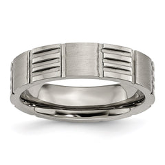 Titanium Notched 6mm Satin & Polished Band | TB325