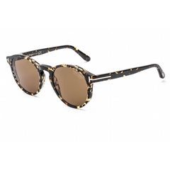 Tom Ford Unisex Sunglasses - Shiny Vintage Havana Plastic Round Frame | FT0591 52M