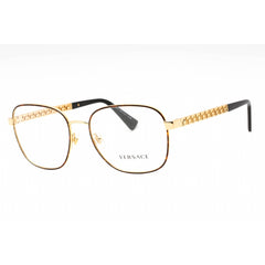 Versace Unisex Eyeglasses - Havana/Gold Metal Square Full Rim Frame | 0VE1290 1499