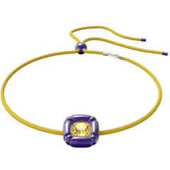 Swarovski Women's Bracelet - Dulcis Purple and Yellow Cushion Cut Crystals | 5613645
