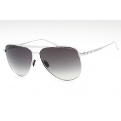 Porsche Men's Sunglasses - Palladium Metal Aviator Frame Smoke Gradient Lens | P8929 C