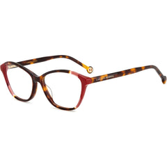 Carolina Herrera Women's Eyeglasses - Havana Red Plastic Cat Eye Frame | HER 0122 0O63