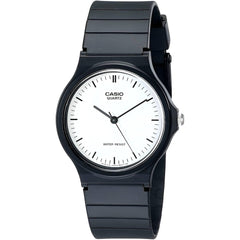 Casio Men's Watch - Classic Quartz White Dial Black Resin Strap | MQ24-7E
