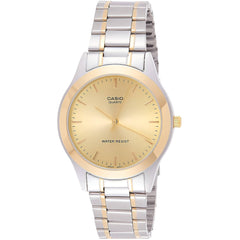 Casio Men's Watch - Core Quartz Gold Tone Dial Two Tone Bracelet | MTP-1128G-9A