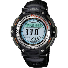 Casio Men's Watch - Digital Dial Black Resin Case Leather/Textile Strap | SGW-100B-3