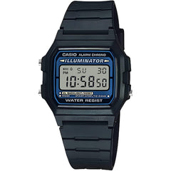 Casio Men's Watch - Illuminator Grey Digital Dial Black Resin Strap Alarm | F-105-1A