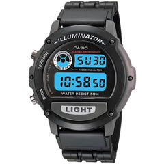Casio Men's Watch - Illuminator Sports Digital Black and Grey Case Strap | W-87H-1VH
