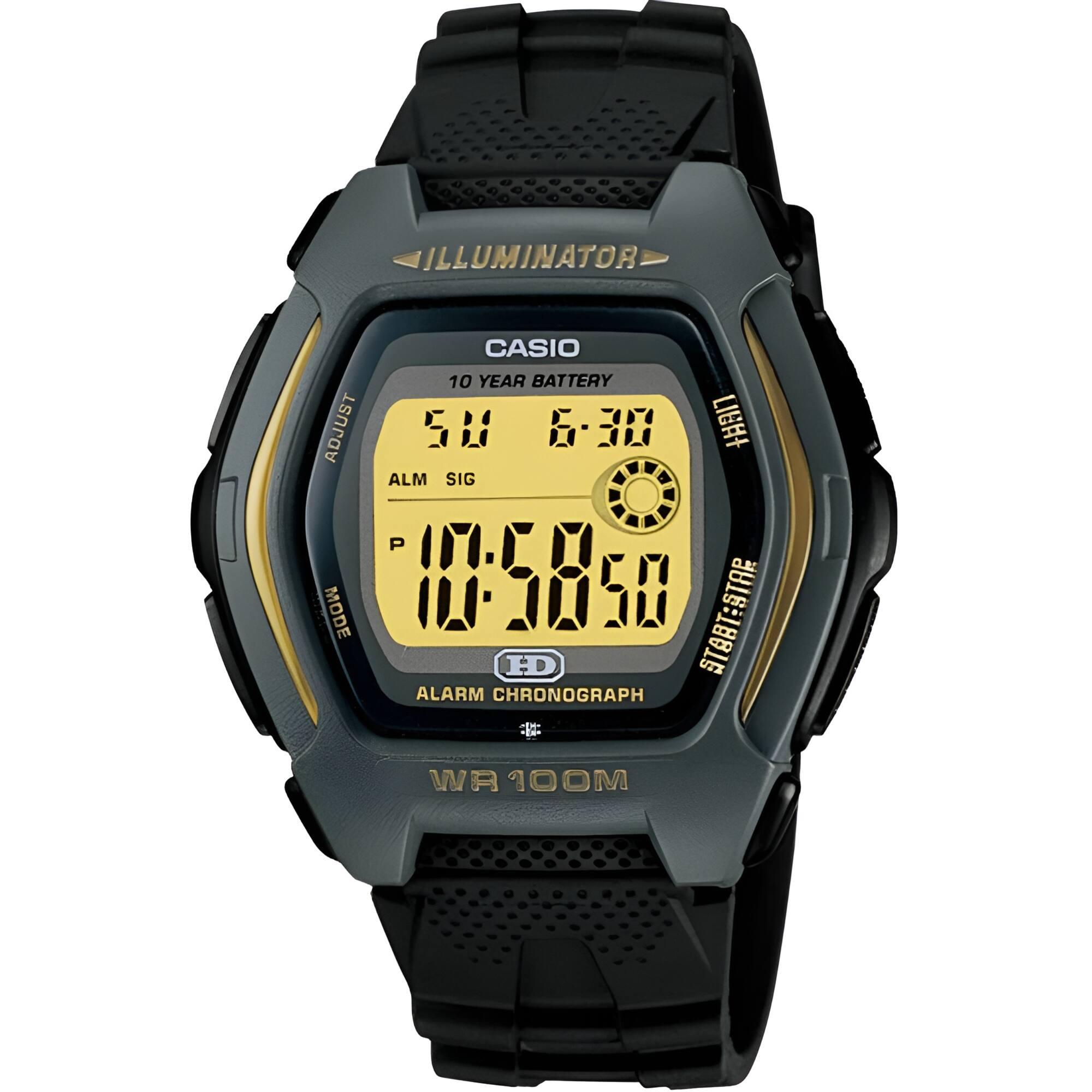 Casio Men's Watch - Illuminator Yellow and Grey Digi Dial Black Strap ...