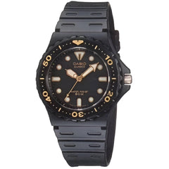 Casio Men's Watch - Quartz Black Dial Plastic Case Rubber Strap | MW-82-1E