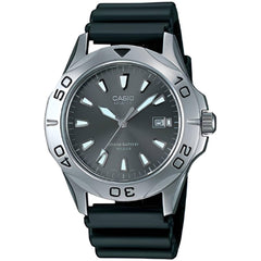 Casio Men's Watch - Quartz Black Dial Stainless Steel Case Rubber Strap | MTD-1050D-1A