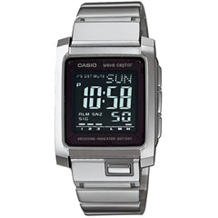 Casio Men's Watch - Wave Ceptor Alarm Black Digital Dial Silver Steel | WV-300DA-7B