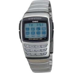 Casio Unisex Watch - Databank Blue and Grey Digital Dial Silver Steel | EDB-610D-8