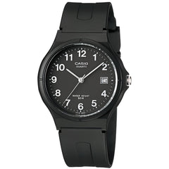 Casio Unisex Watch - Quartz Round Case Black Dial Resin Strap | MW59-1B