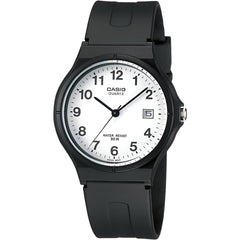 Casio Unisex Watch - Quartz Round Case White Dial Resin Strap | MW59-7B