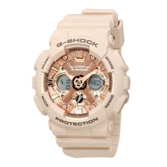 Casio Women's Ana-Digi Watch - G-Shock Rose Gold Dial Pink Resin | GMAS120MF-4A