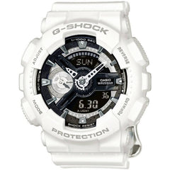Casio Women's Watch - G-Shock Black Analog-Digital Dial White Strap | GMA-S110CW-7A1CR
