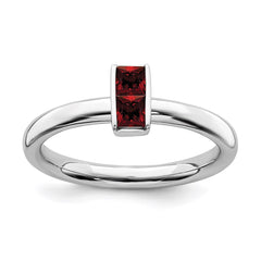 Sterling Silver Stackable Expressions Garnet Ring | QSK2112