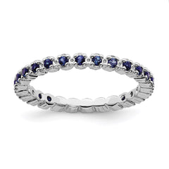 Sterling Silver Stackable Expressions Created Sapphire Ring | QSK358