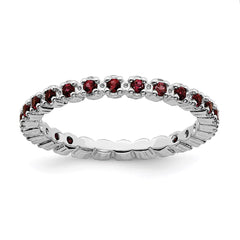 Sterling Silver Stackable Expressions Garnet Ring | QSK350