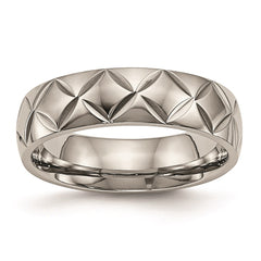 Titanium Polished Diamond Cut Ring | TB459