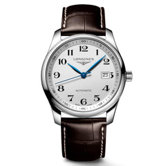 Longines Men's Watch - Master Automatic Silver Dial Brown Leather Strap | L27934783