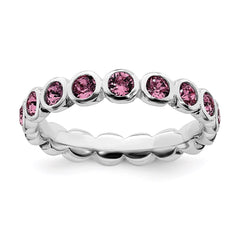 Sterling Silver Stackable Expressions October Swarovski Ring | QSK982
