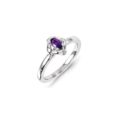 Sterling Silver Stackable Expressions Amethyst Ring | QSK1281