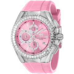 Technomarine Men's Crystal Watch - Cruise Glitz Pink Dial Black Strap | TM-121151