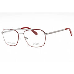 Guess Men's Eyeglasses - Shiny Gunmetal Metal Geometric Full Rim Frame | GU50049 008