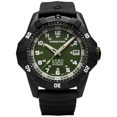 ProTek Men's Watch - USMC Series Automatic Green Dial Genuine Rubber Strap | 1215