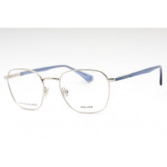 Police Women's Eyeglasses - Silver Metal Square Frame Clear Demo Lens | VPLD20 0579