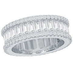 Classic Women's Baguette CZ and Pave Border Ring - W-1865