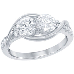 Classic Women's Us2gether Two-Stone White CZ Ring - W-1670