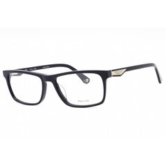 Police Men's Eyeglasses - Shiny Full Blue Acetate Rectangular Frame | VPLB56 0D82