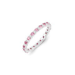 Sterling Silver Stackable Expressions Created Pink Sapphire Ring | QSK1202