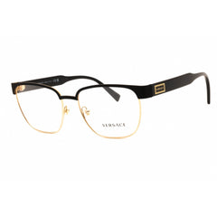 Versace Men's Eyeglasses - Matte Black/Gold Metal Square Full Rim Frame | VE1264 1436