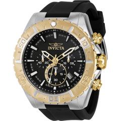 Invicta Men's Watch - Aviator Quartz Chronograph Black Dial Silicone Strap | 37629
