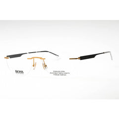 Hugo Boss Men's Eyeglasses - Matte Gold Metal Oval Rimless Frame | BOSS 1265/B 0AOZ 00