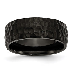Titanium Black IP-Plated Hammered 8mm Band | TB385