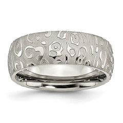 Titanium 8mm Brushed and Polished Textured Band | TB276