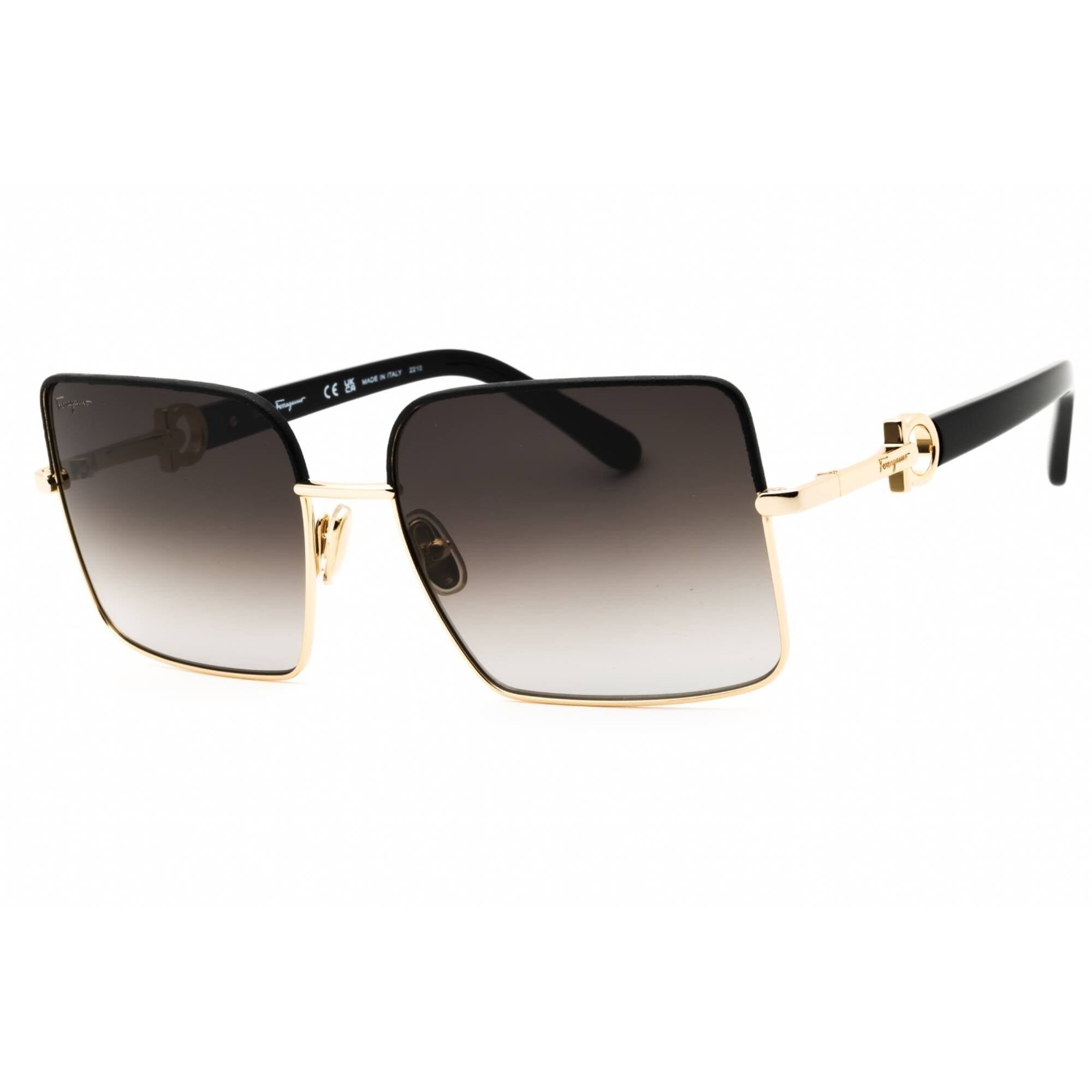 サングラス Ferragamo Sunglasses SF302SL 703 Square Gold Frame Salvatore Ferragamo SF302SL 703 Sunglasses Women's Gold