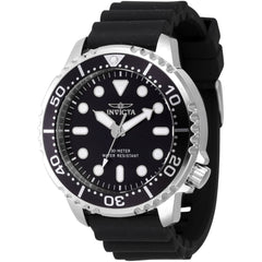 Invicta Men's Watch - Pro Diver Quartz Black Dial Silver Tone Case Strap | 47225