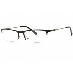 Gant Men's Eyeglasses - Matte Black Metal Rectangular Half Rim Frame | GA3243 002