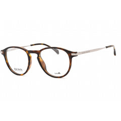 Hugo Boss Men's Eyeglasses - Dark Havana Round Full Rim Plastic Frame | Boss 1093 086