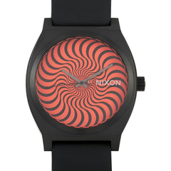Nixon Men's Watch - Time Teller X Spitfire Orange Dial Black Rubber Strap | A045-3241