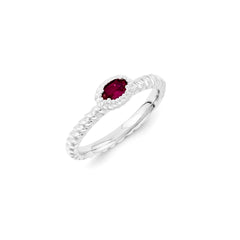 Sterling Silver Stackable Expressions Created Ruby Ring | QSK1118
