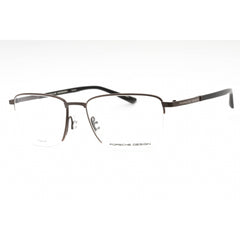 Porsche Men's Eyeglasses - Brown Black Metal Rectangular Half Rim Frame | P8730 C