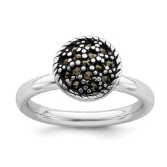 Sterling Silver Stackable Expressions Marcasite Ring | QSK817