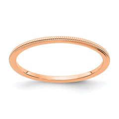 14K Rose Gold 1.2mm Milgrain Stackable Band | STK19-120R