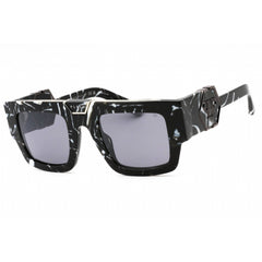 Philipp Plein Men's Sunglasses - Marbled Black Acetate Square Frame | SPP092M Z21G
